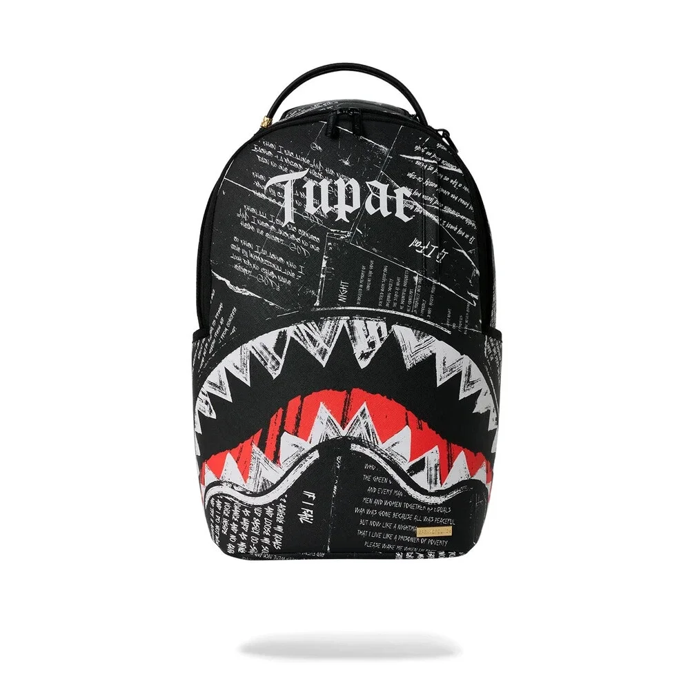 Sprayground Tupac Official Collab - Poetry Backpack Unisex Black Outdoor SPR369